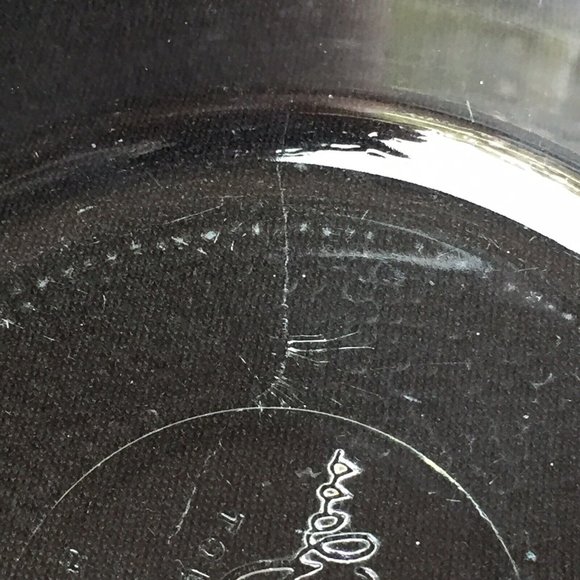 Inland Glass Serving Mixing Bowl Clear Pressed Textured Base Handles Vintage - Picture 9 of 12